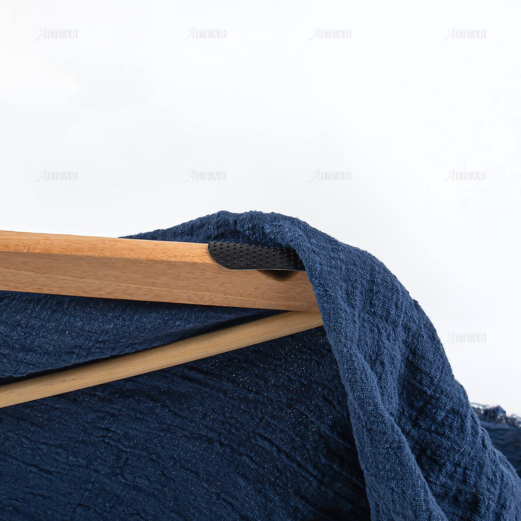 Auear, 100 Pack Back Non-Slip Rubber Hanger Grips Hanger Strips Adhesive Clothes Hanger Grips (3.23'' X 0.75'')